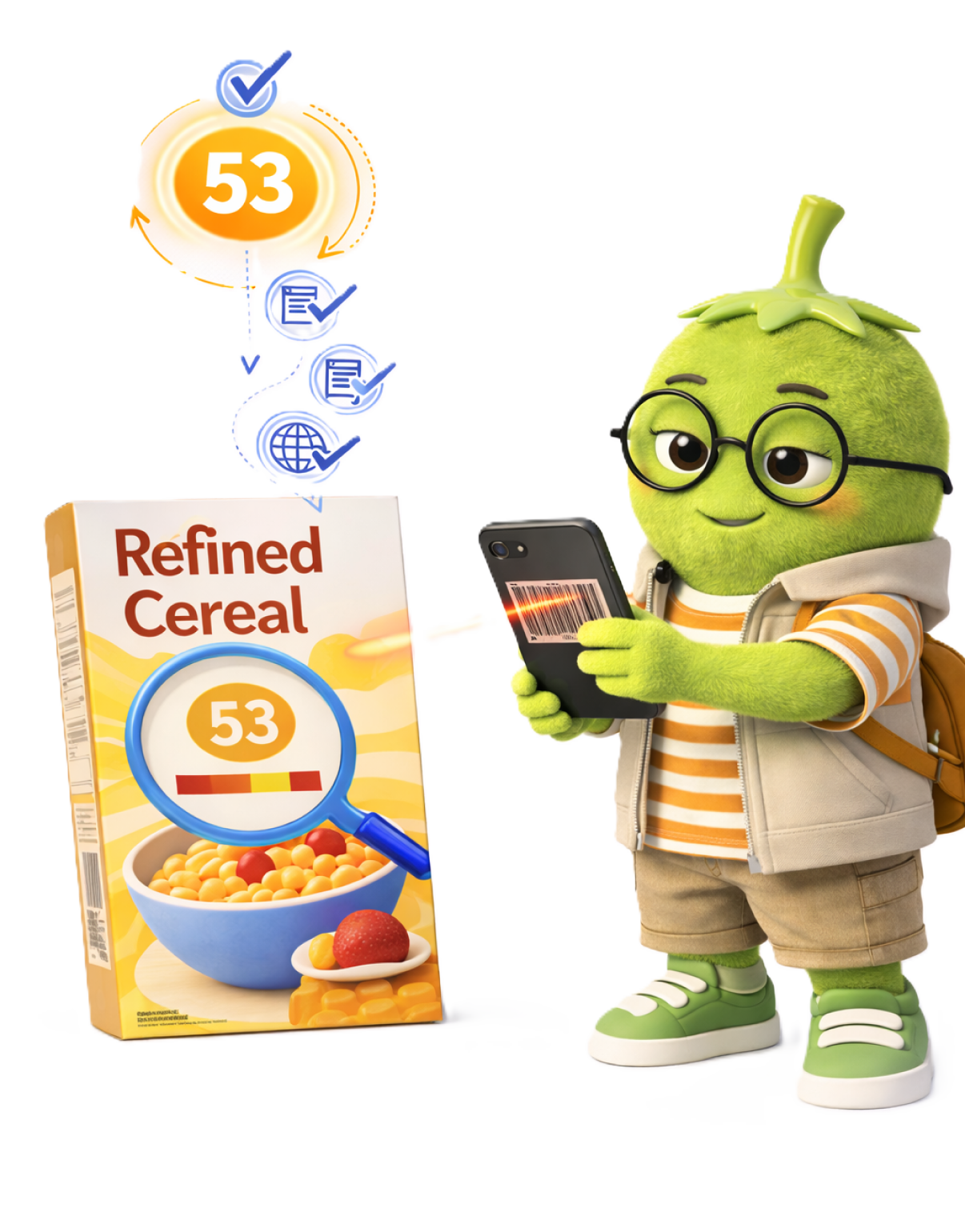 Characters with shopping cart