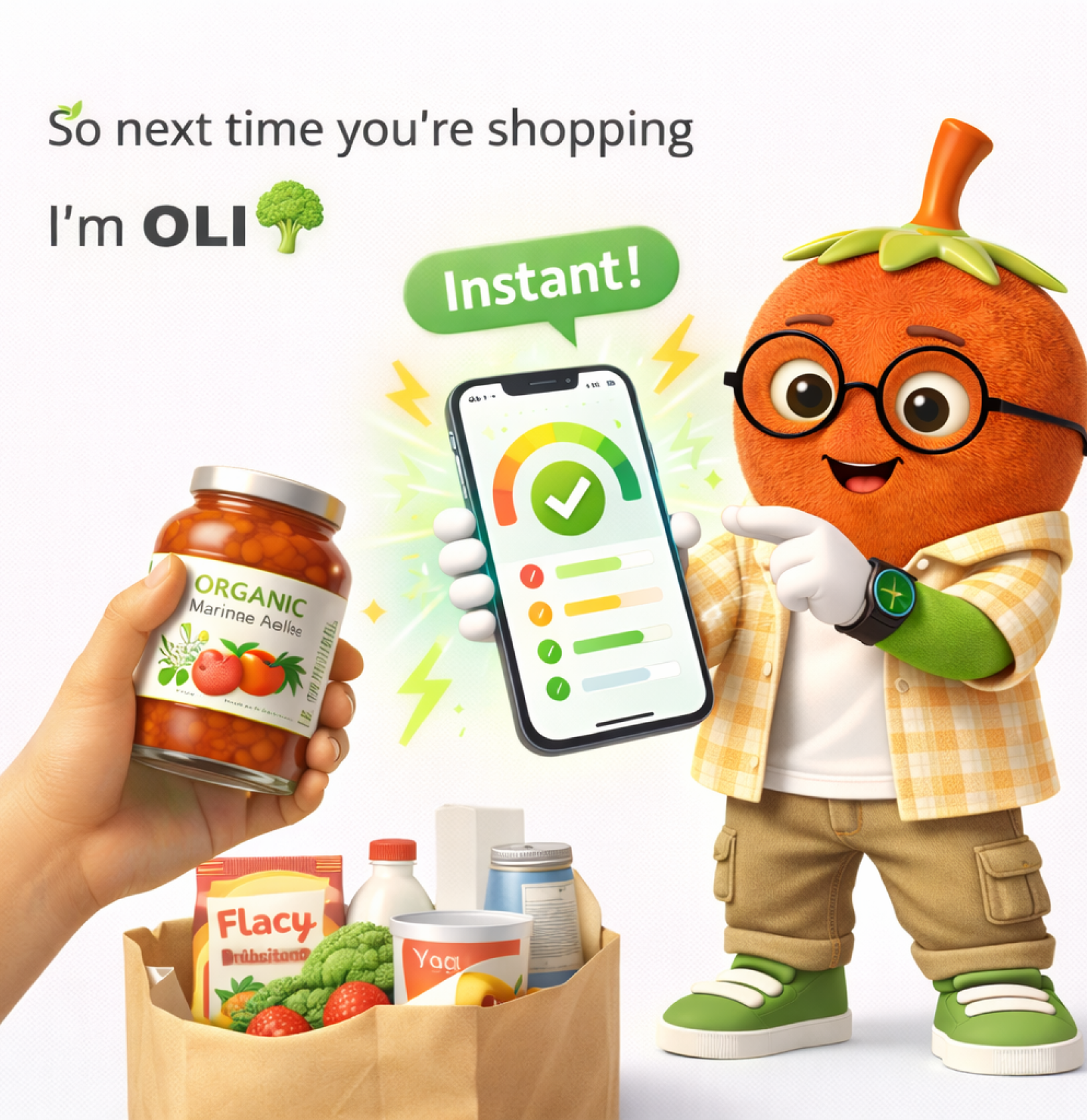 OLI scanning groceries