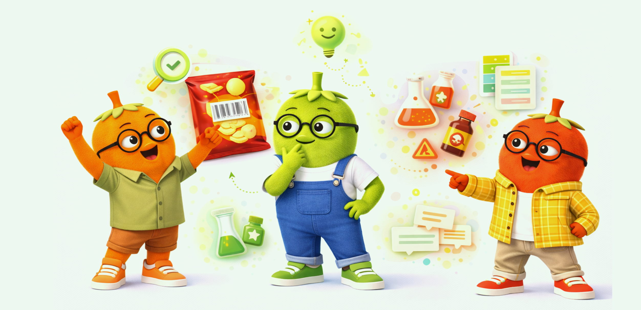 OLI app screenshots showcase with orange explorer character and phone displays