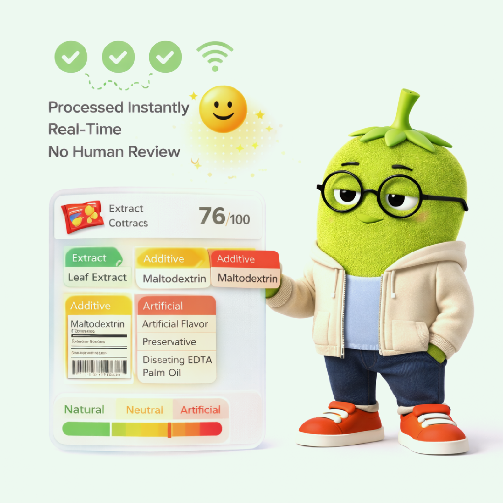 Real-time results section - processing visualization